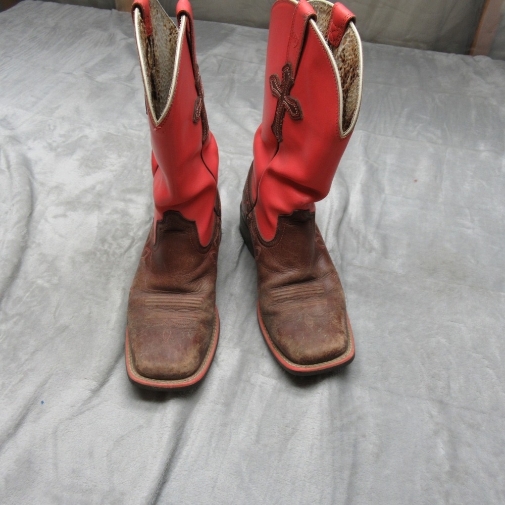 Ariat Womens Crossroads Boots 6.5B Pink Leather Western Cowboy Riding Pull-On - Picture 7 of 11